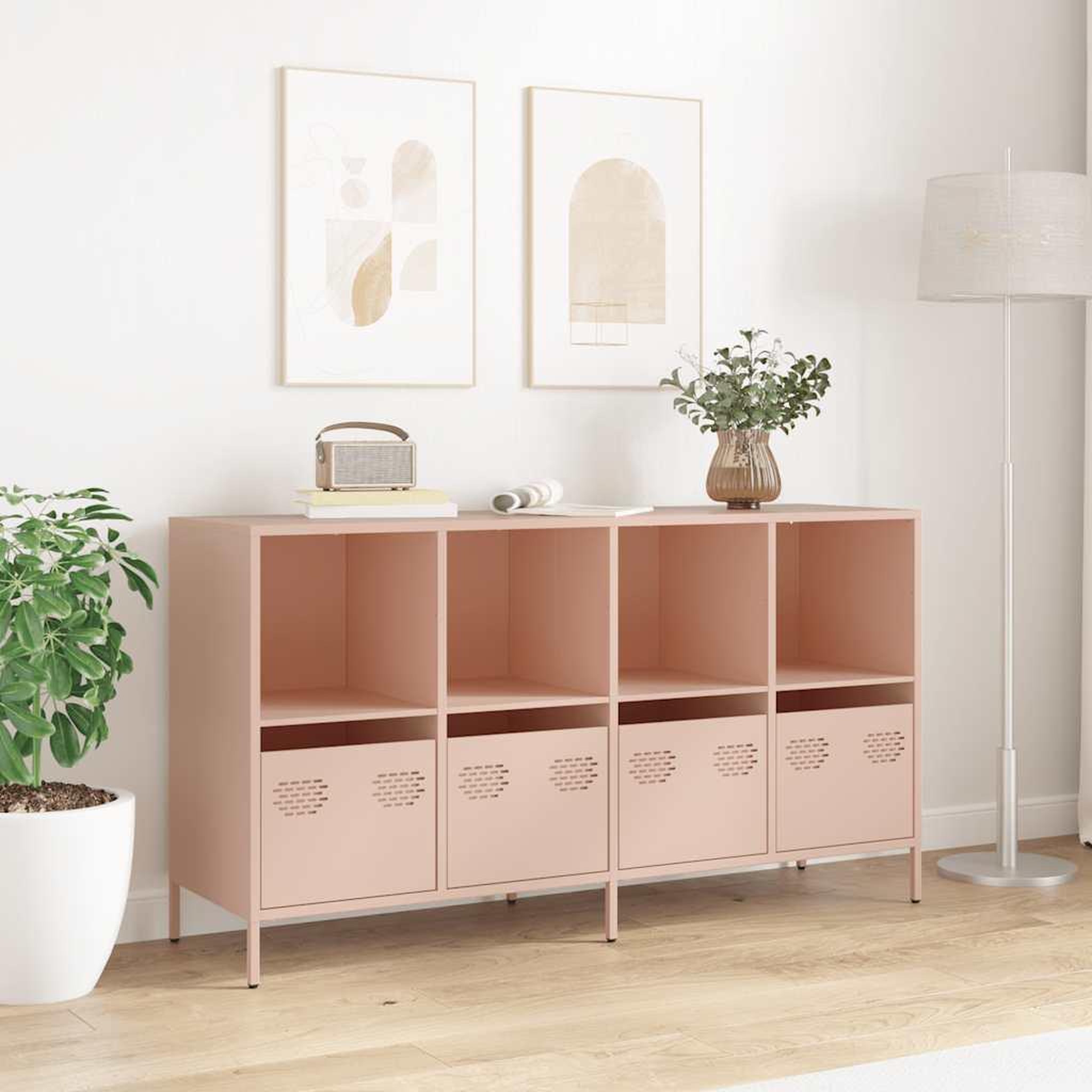 Voir la diapositive 3 : VIDAXL Buffet rose 135x39x73,5 cm acier lamine a froid