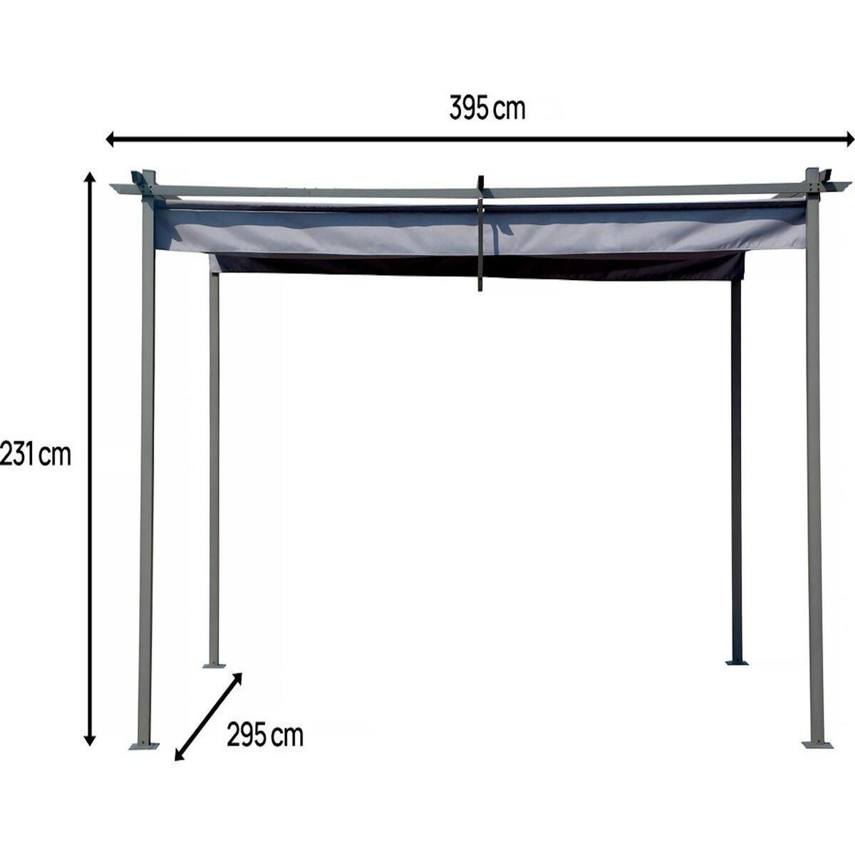 Habitat et Jardin Pergola avec toit rétractable - 3 x 4 m - Gris