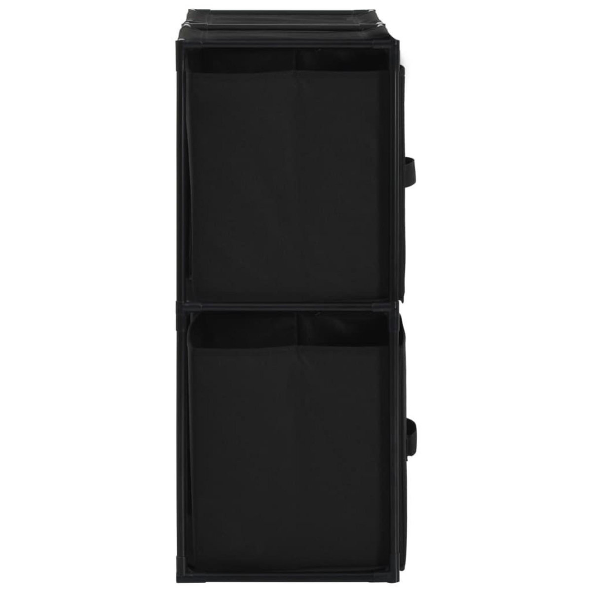 VIDAXL Armoire de rangement avec 4 paniers tissu Noir 63x30x71cm Acier