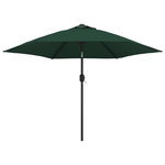 VIDAXL Parasol vert 3 m mat en acier