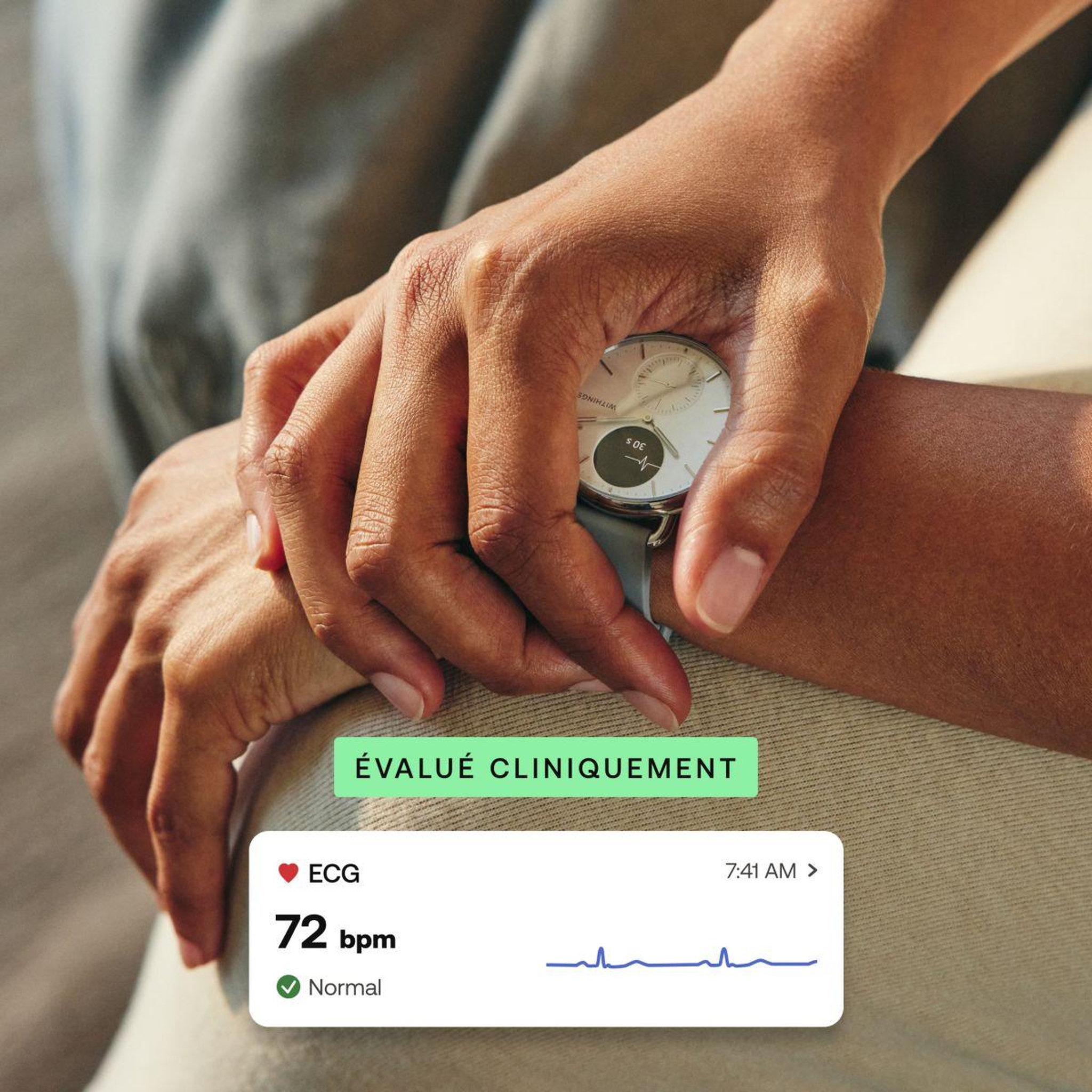 Voir la diapositive 5 : WITHINGS Montre santé Scanwatch 2 38mm Rose Gold Bleue