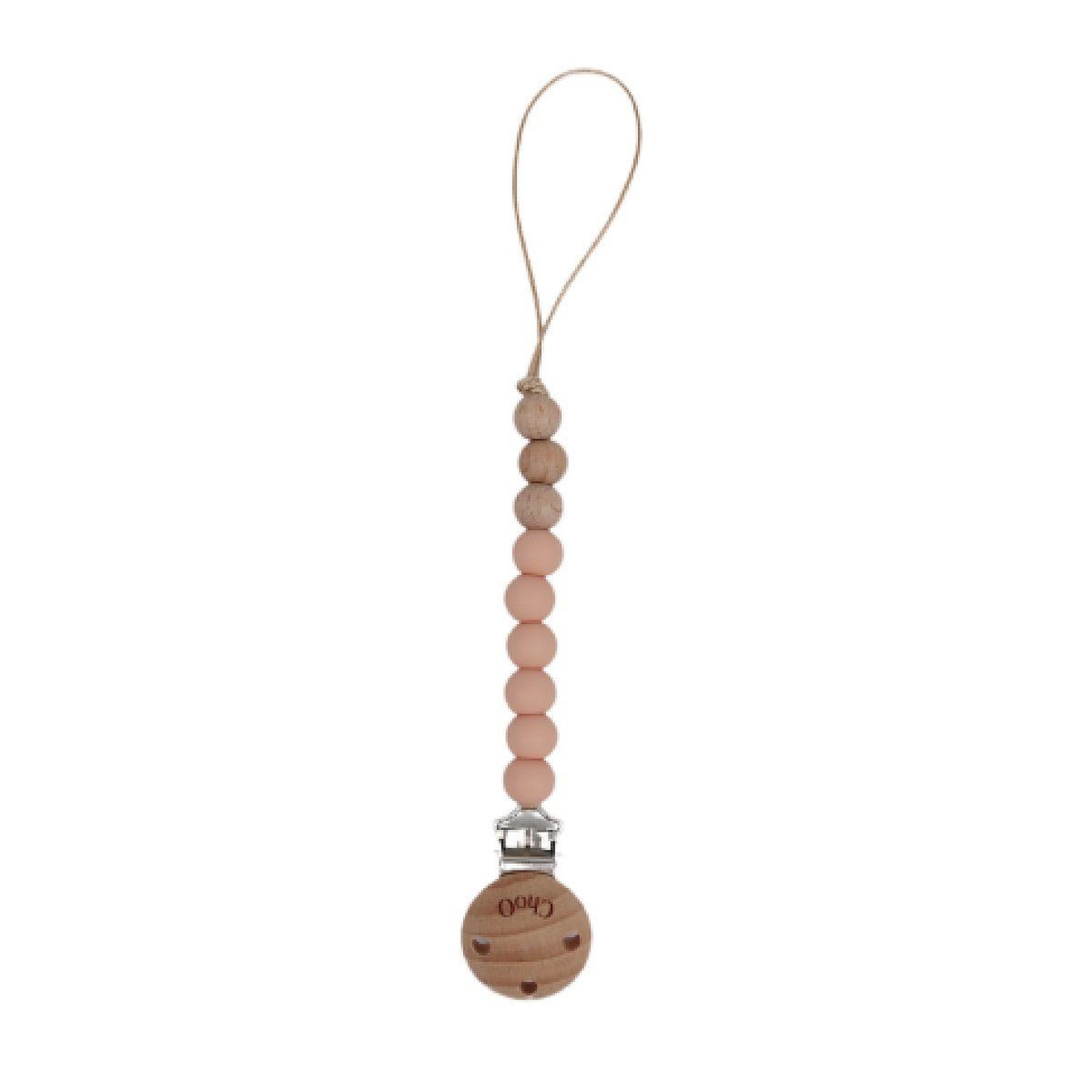 CHOO Attache sucette en perle - peche
