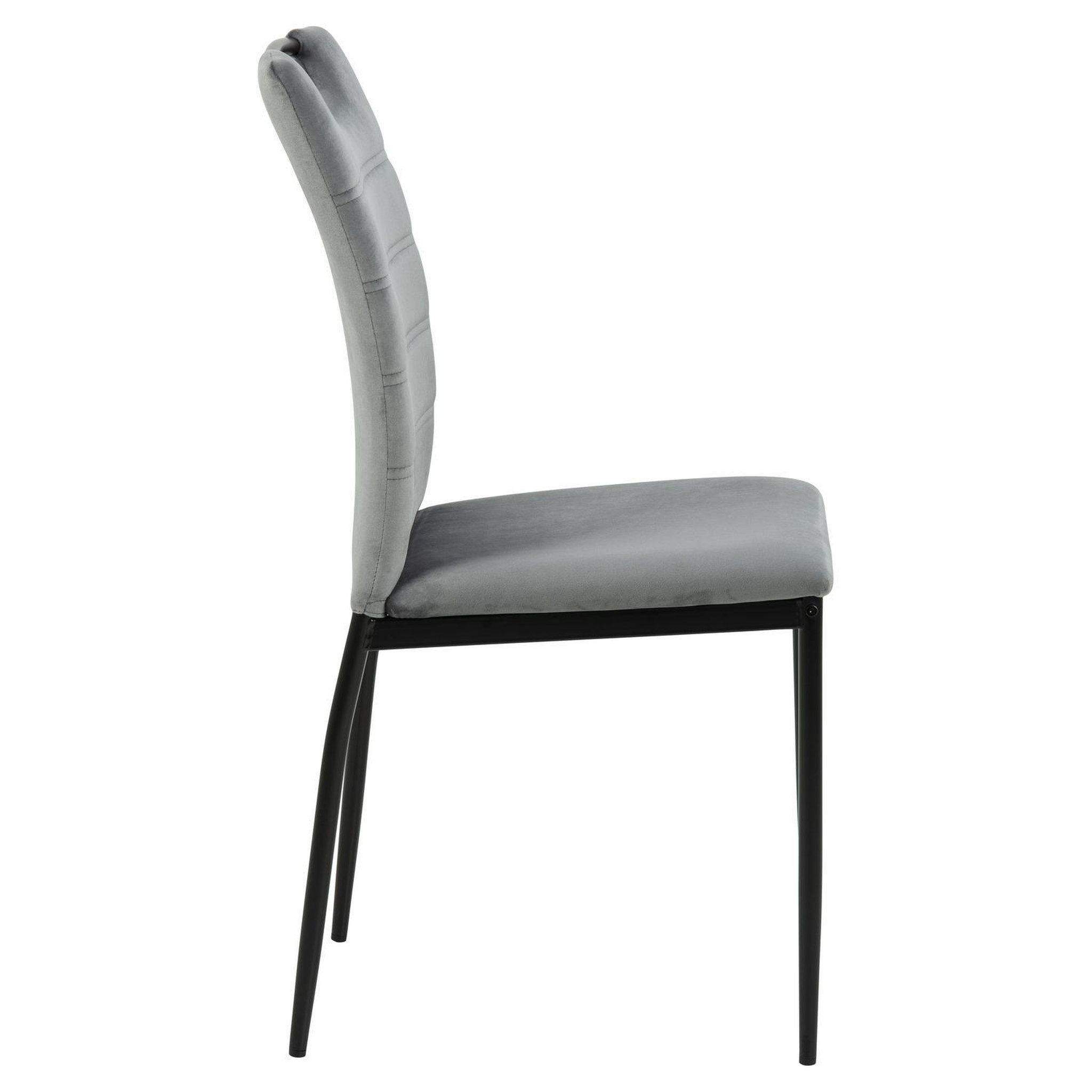 Voir la diapositive 3 : TOILINUX Lot de 4 Chaises de salle à manger Dina effet velours et métal