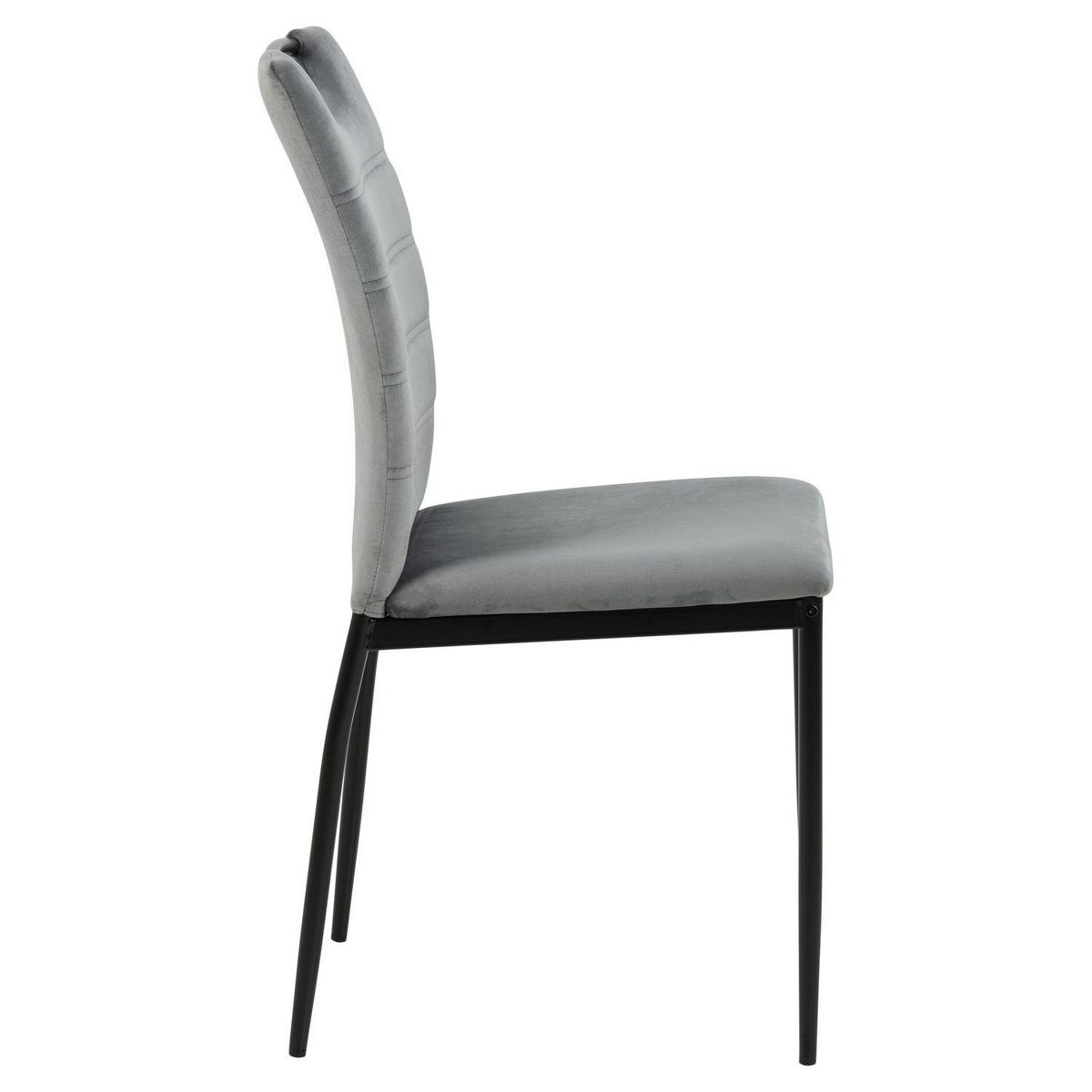 TOILINUX Lot de 4 Chaises de salle à manger Dina effet velours et métal