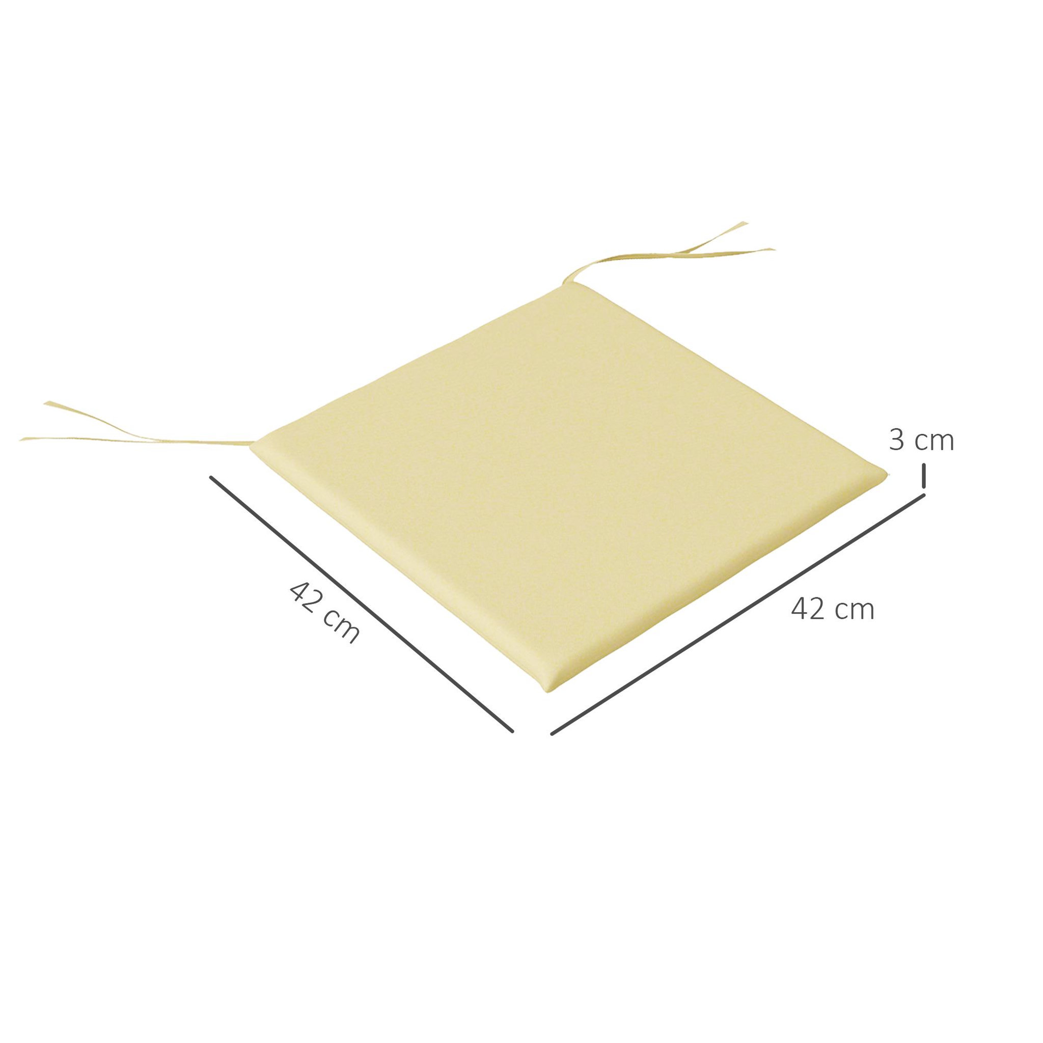 Voir la diapositive 3 : OUTSUNNY Lot de 6 coussins de chaises de jardin polyester beige