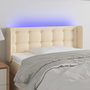 Voir la diapositive 1 : VIDAXL Tete de lit a LED Creme 83x16x78/88 cm Tissu