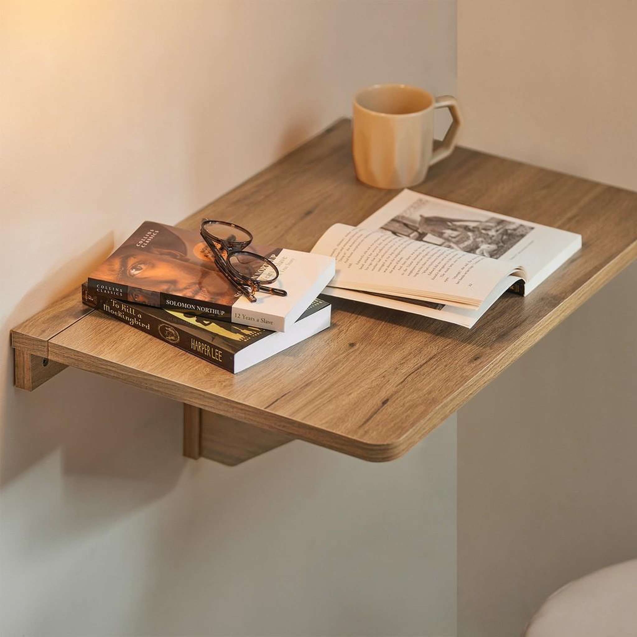 Voir la diapositive 4 : SOBUY SoBuy - Table murale extensible pliante - Minimaliste - FWT03