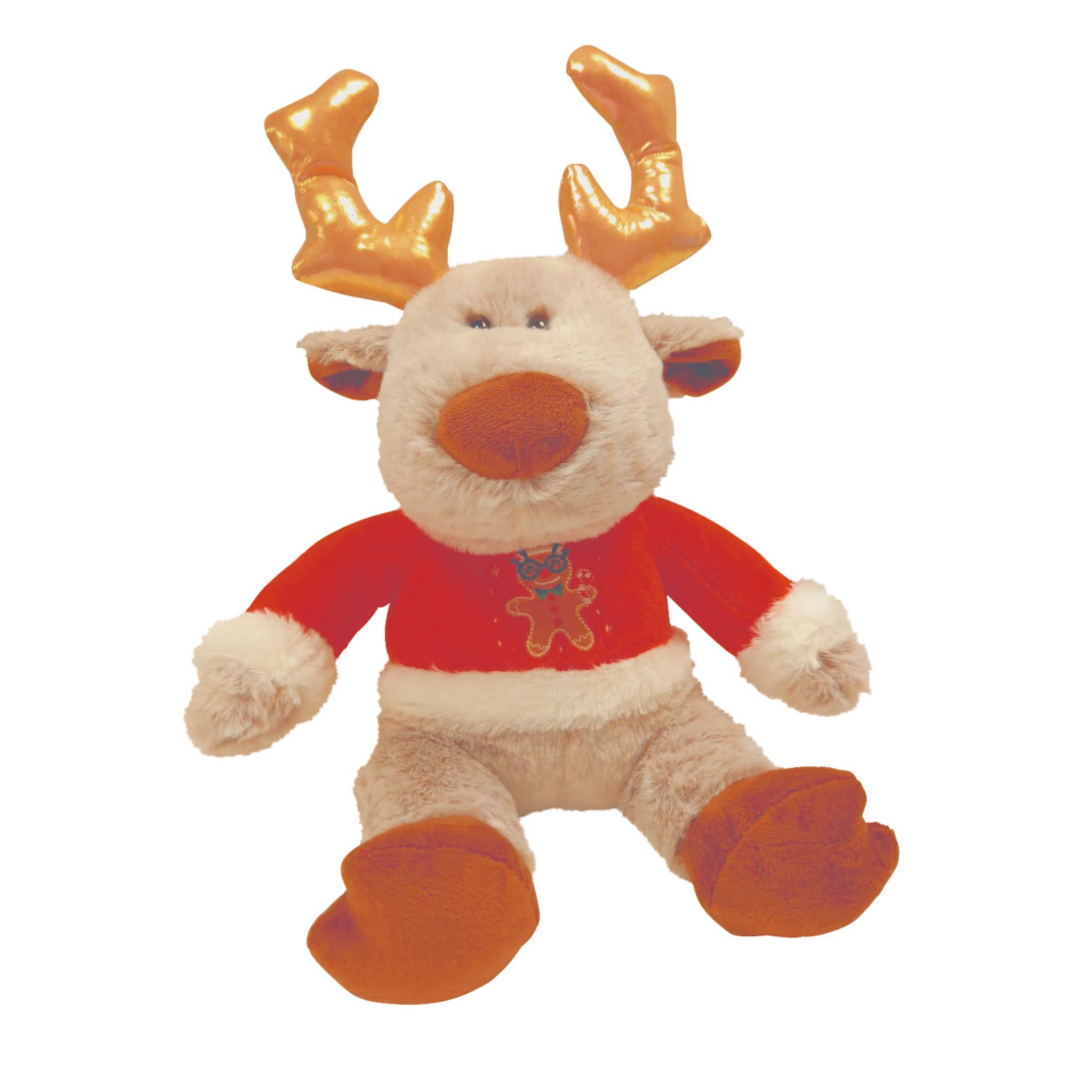 Peluche Musicale Renne De Noël Avec Ourson Afibel - 30 Cm - Chante Jingle Bells - Occasion