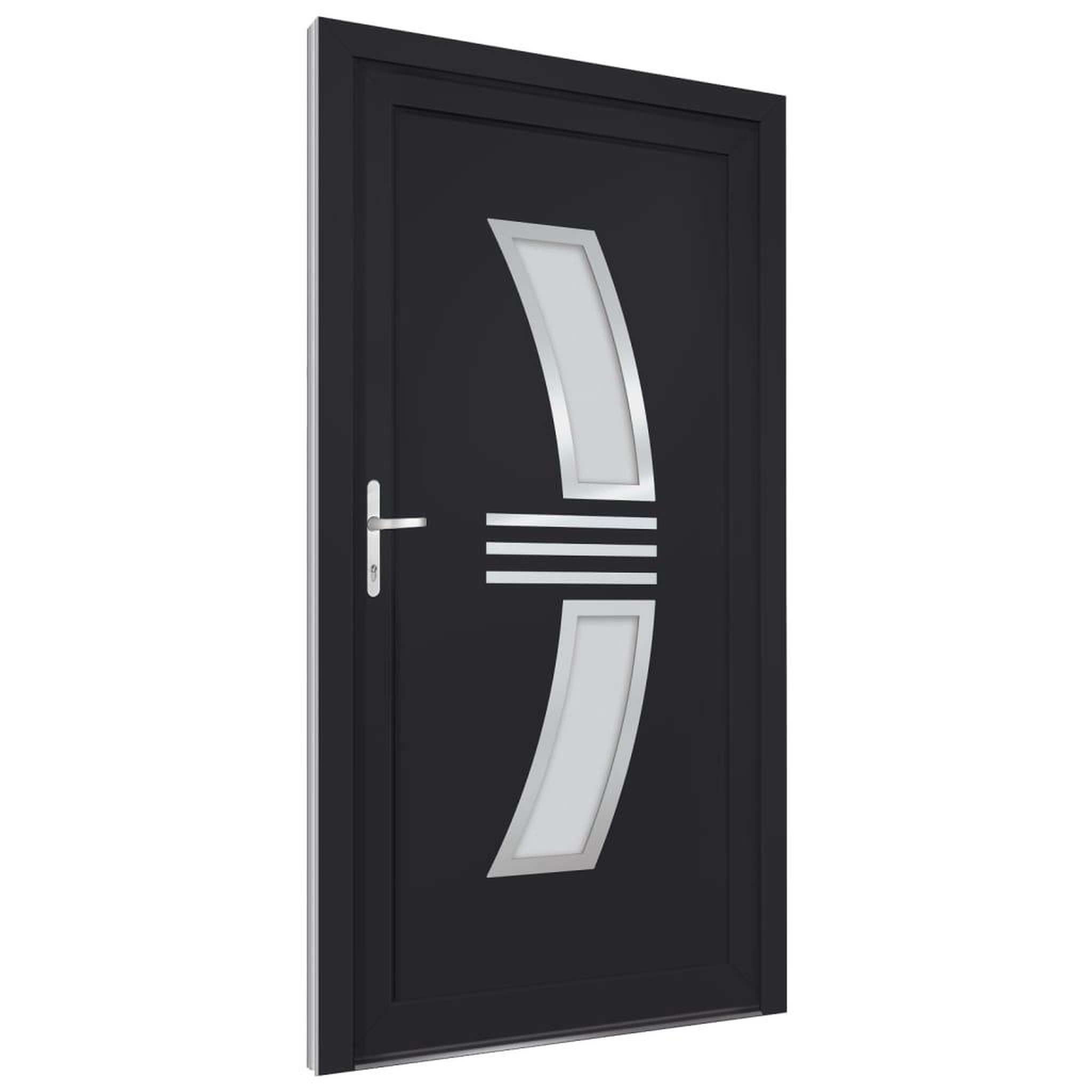Voir la diapositive 3 : VIDAXL Porte d'entree anthracite 108x200 cm PVC