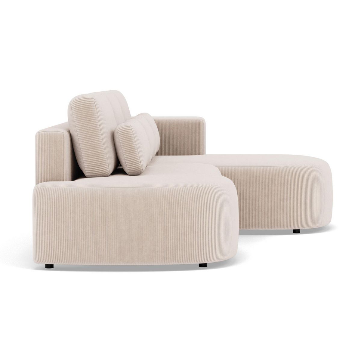 LISA DESIGN Mahina - canapé d'angle droit 4 places convertible avec coffre en velours côtelé