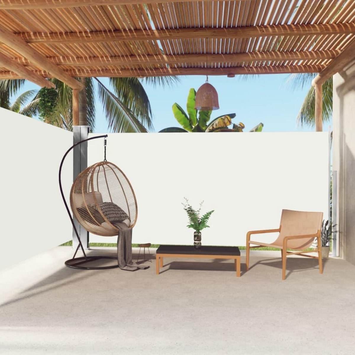 VIDAXL Auvent lateral retractable Creme 180x600 cm