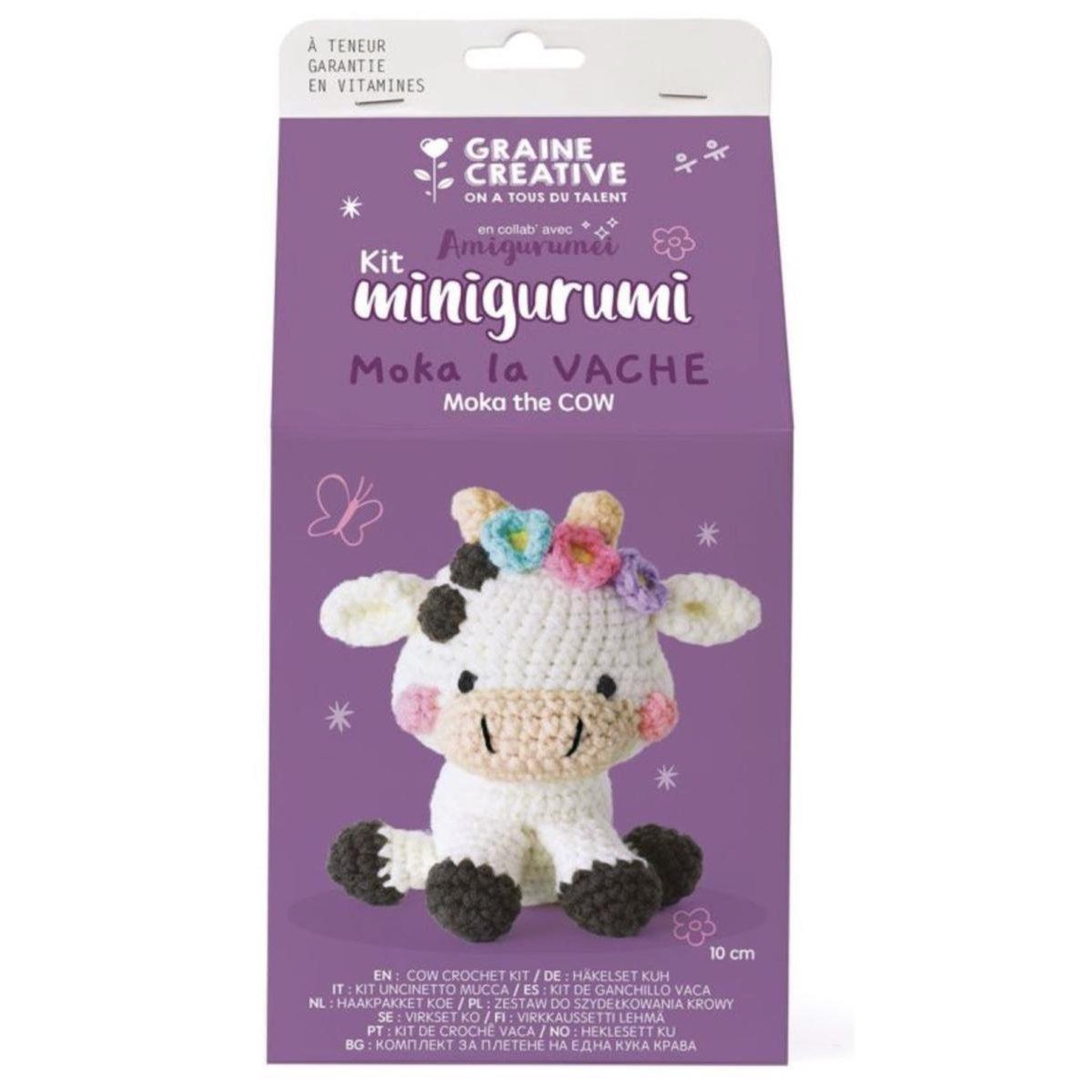 GRAINE CRÉATIVE Kit crochet minigurumi - vache