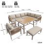 Voir la diapositive 3 : MERAX Salon de jardin 7 places avec canapé angle, fauteuil et pouf table