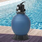 VIDAXL Filtre a sable pour piscine avec vanne 6 positions Bleu 460 mm