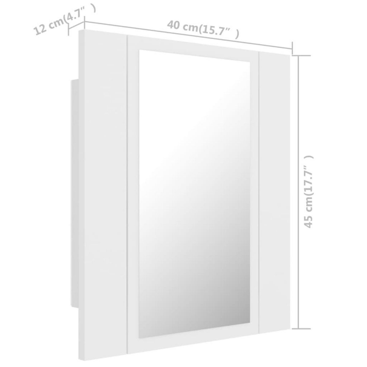 VIDAXL Armoire salle de bain a miroir LED Blanc 40x12x45 cm Acrylique