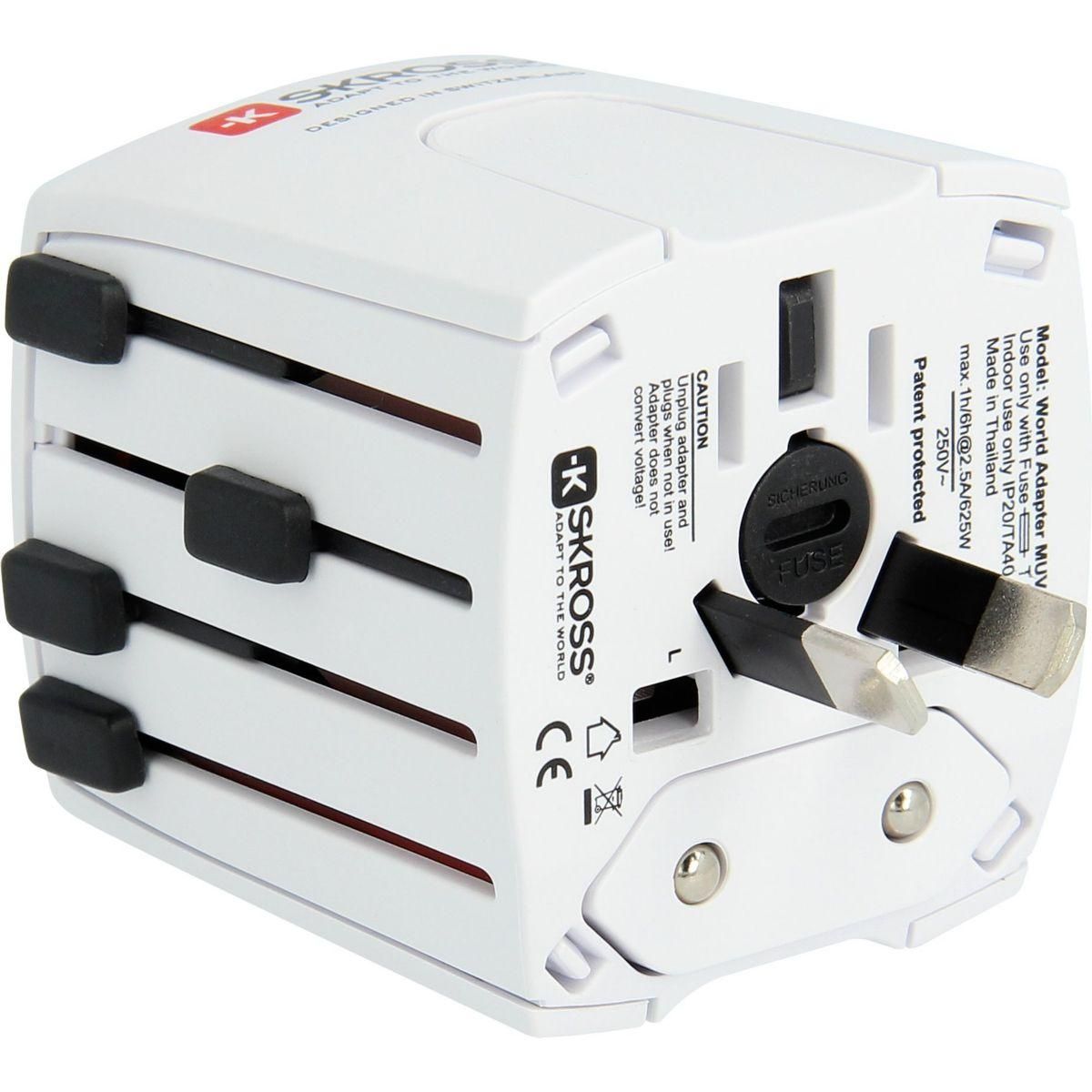 Skross Adaptateur de voyage universel Blanc