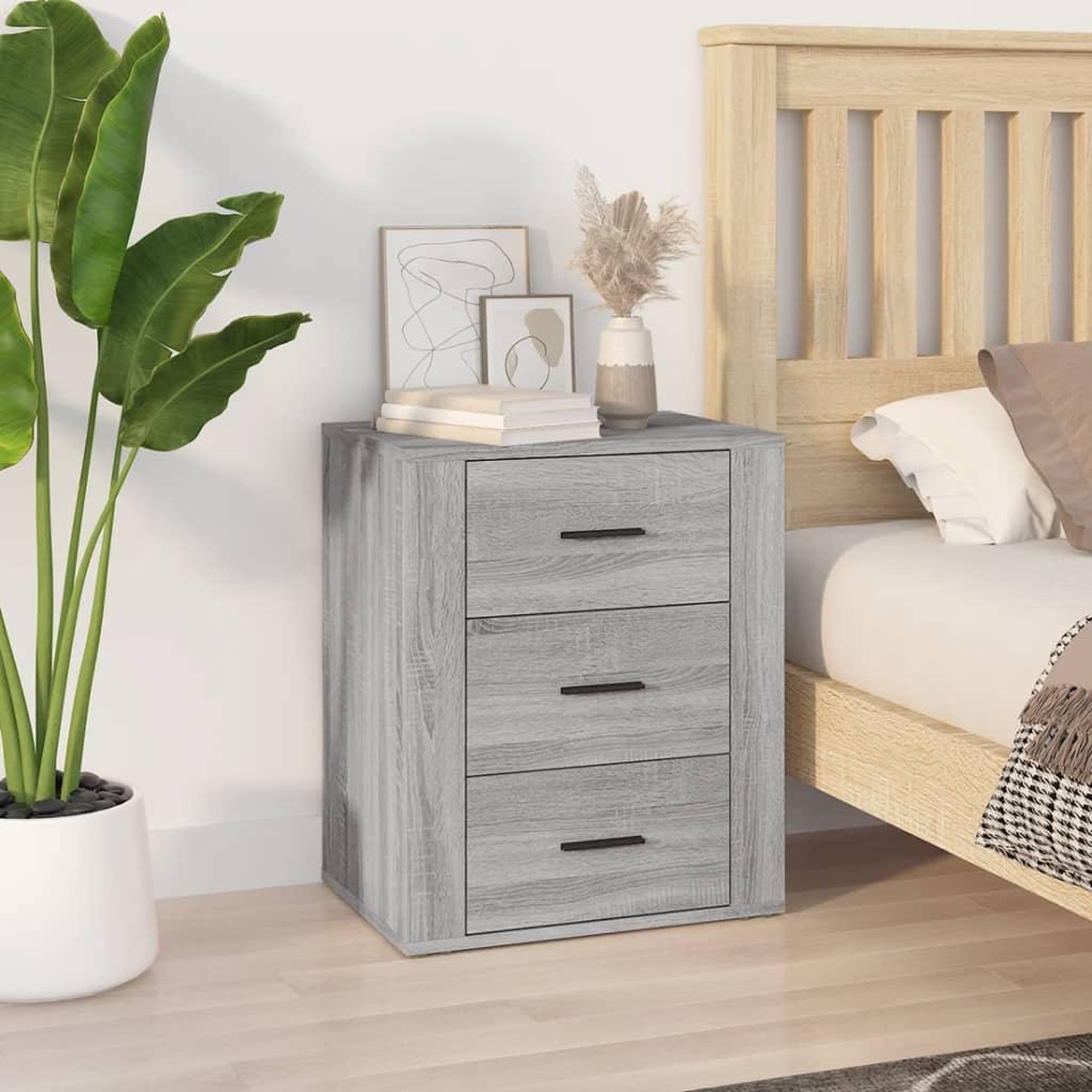 Voir la diapositive 1 : VIDAXL Table de chevet Sonoma gris 50x36x60 cm Bois d'ingenierie