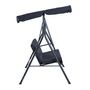 Voir la diapositive 5 : OUTSUNNY Balancelle de jardin 3 places toit inclinaison réglable coussins assise et dossier 1,72L x 1,1l x 1,52H m acier noir polyester noire