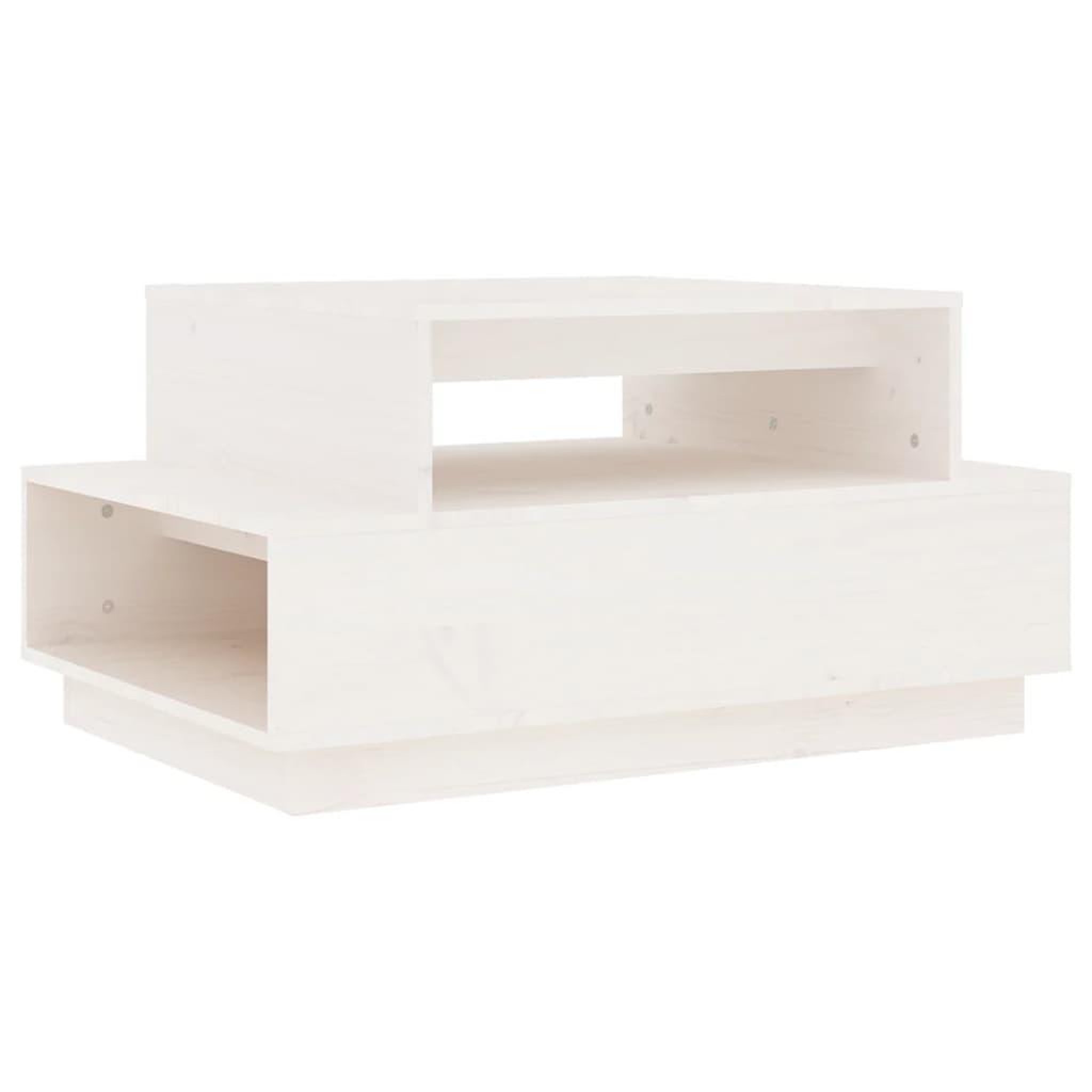 Voir la diapositive 2 : VIDAXL Table basse Blanc 80x55x40,5 cm Bois massif de pin