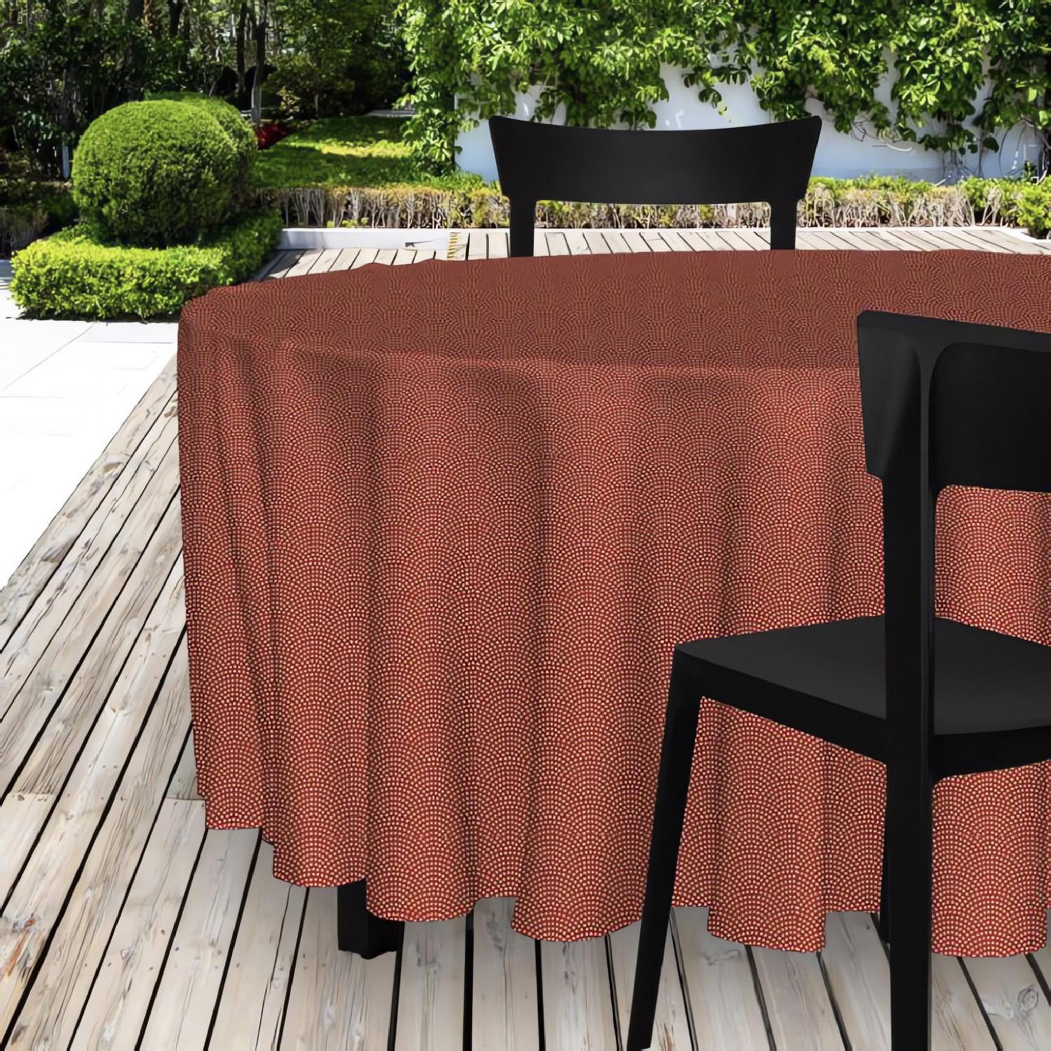 SOLEIL D'OCRE Nappe toile cirée ovale 140x240 cm PAON tomette
