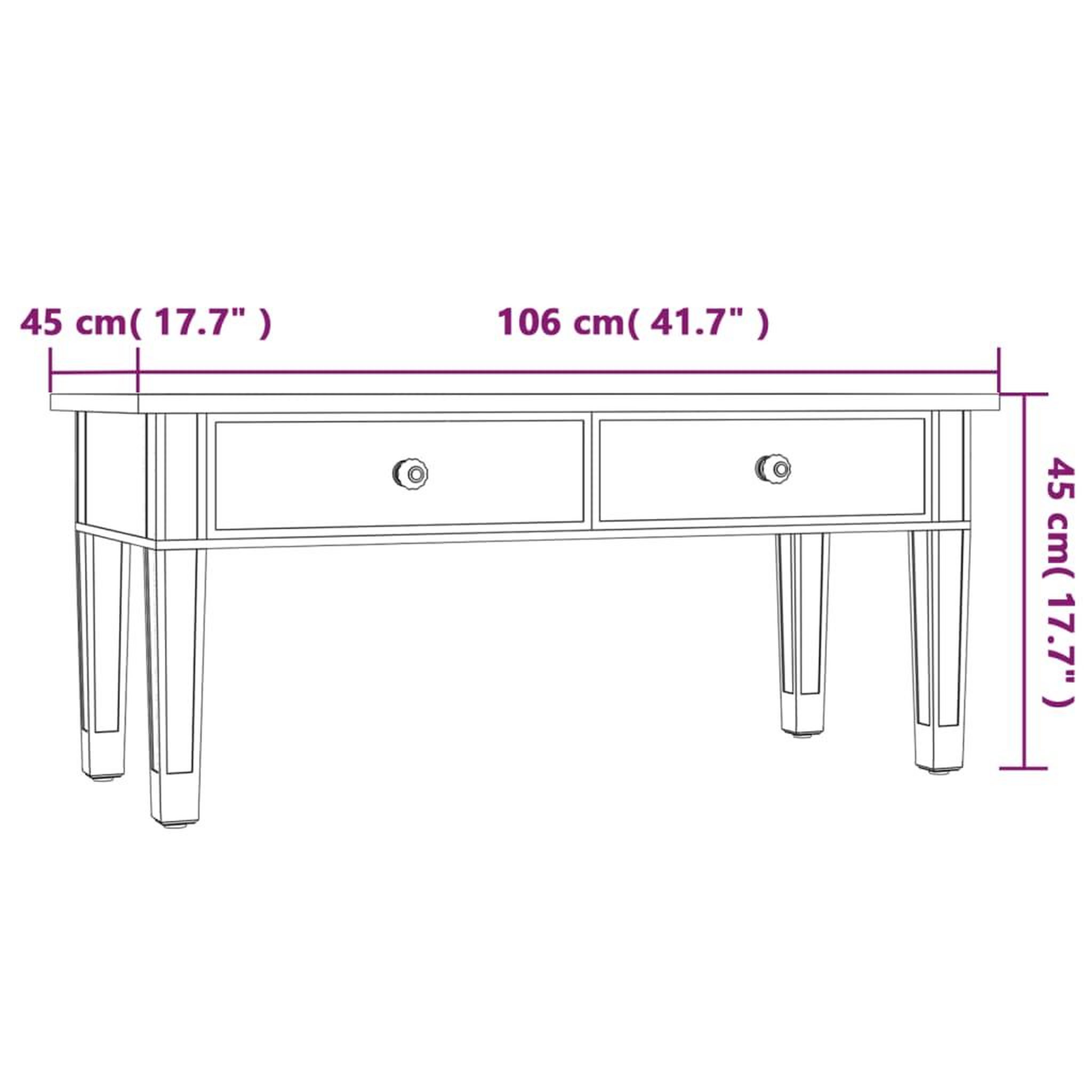 Voir la diapositive 6 : VIDAXL Table basse a miroir 106x45x45 cm Bois d'ingenierie et verre