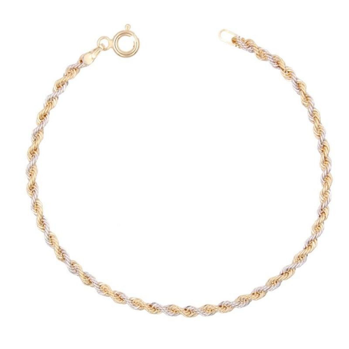 L'ATELIER D'AZUR Bracelet Or 18 Carats 750/000 Maille Corde Bicolore - Femme