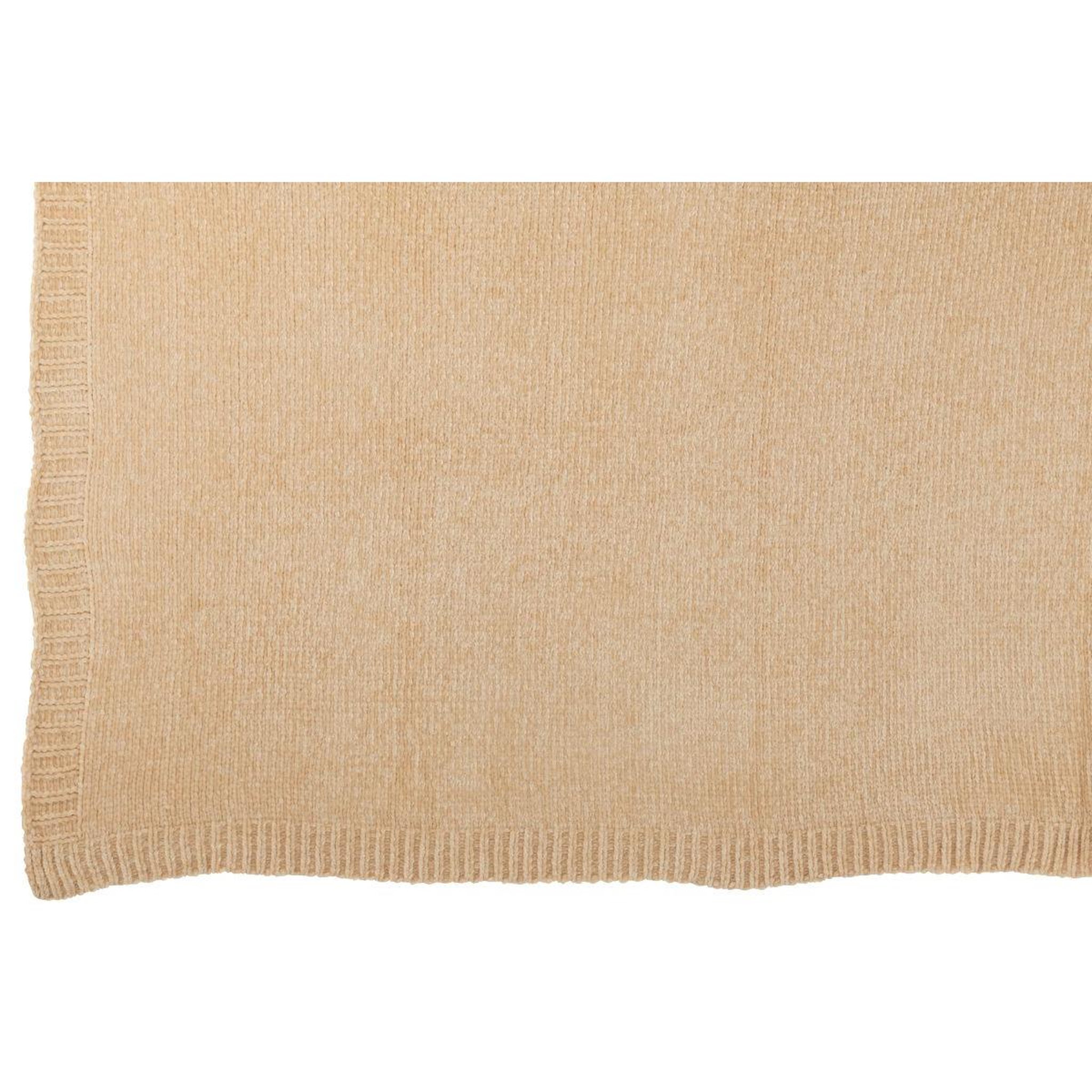 Voir la diapositive 3 : J-LINE Plaid uni chenille  bradly  130x170cm beige