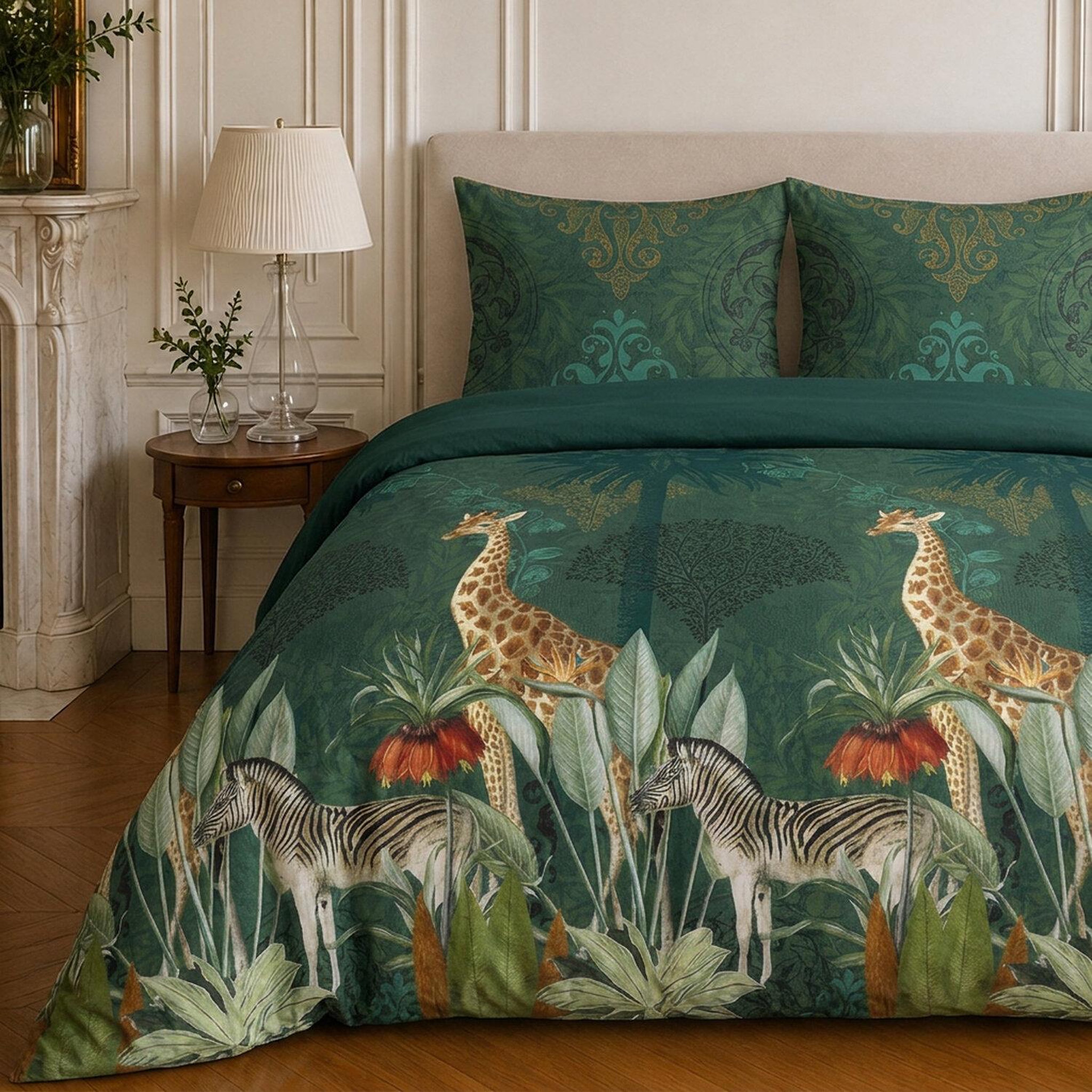 Voir la diapositive 3 : Home collection Parure housse de couette imprimée 100% coton 57 fils - zambi - 260x240 cm