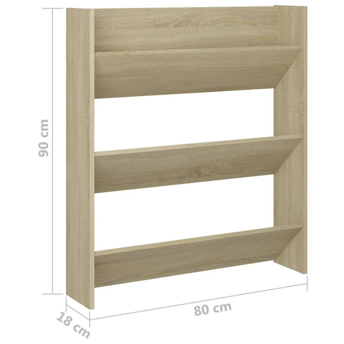 VIDAXL Armoire a chaussures murale chene Sonoma bois d'ingenierie