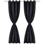 Voir la diapositive 2 : VIDAXL Rideau occultant 2 pcs avec œillets metalliques 135x175 cm Noir