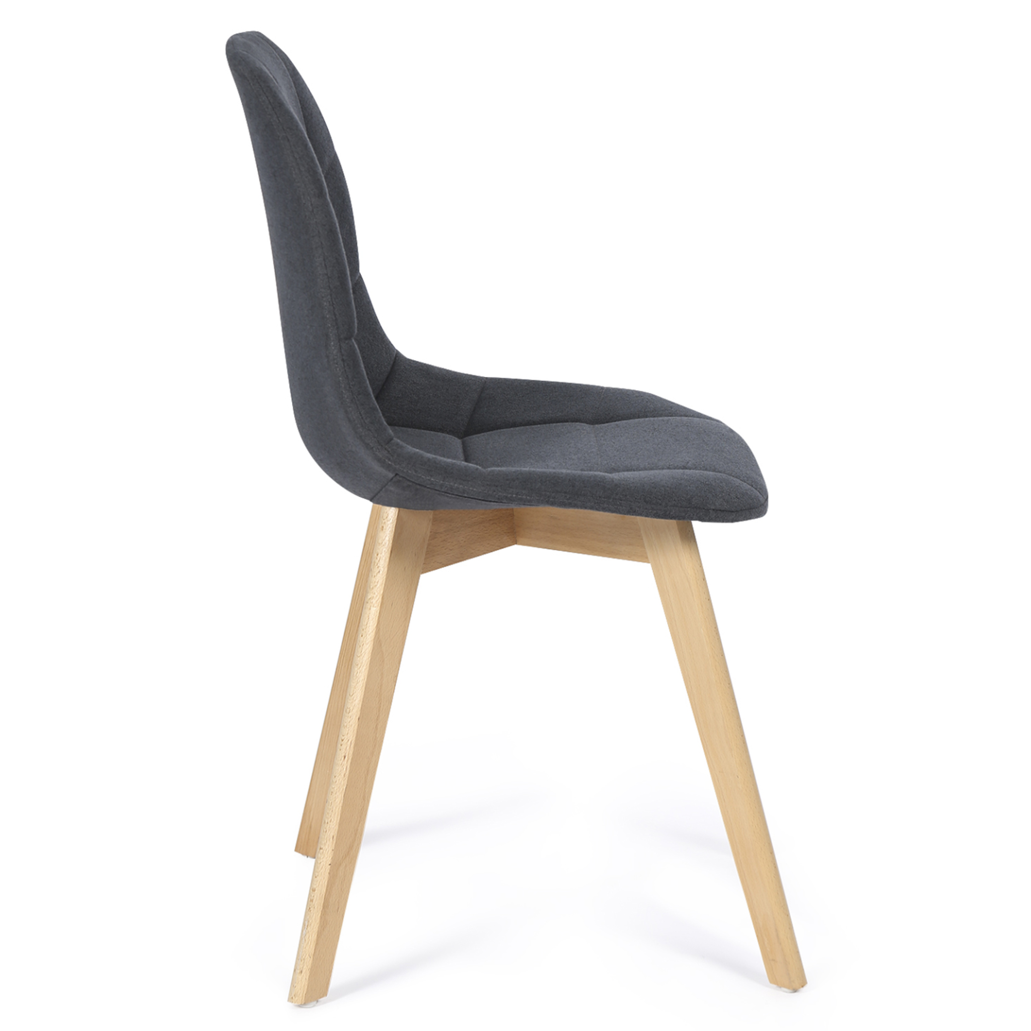 Voir la diapositive 3 : ID MARKET Lot de 4 chaises scandinaves gaby grises en tissu pour salle à manger