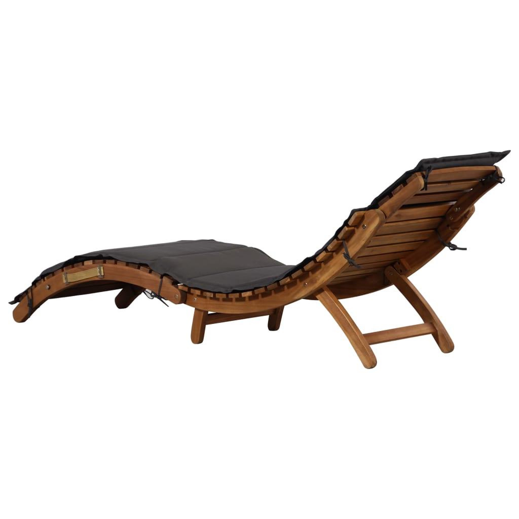 Voir la diapositive 4 : VIDAXL Chaises longues et coussins 2 pcs gris fonce bois massif acacia