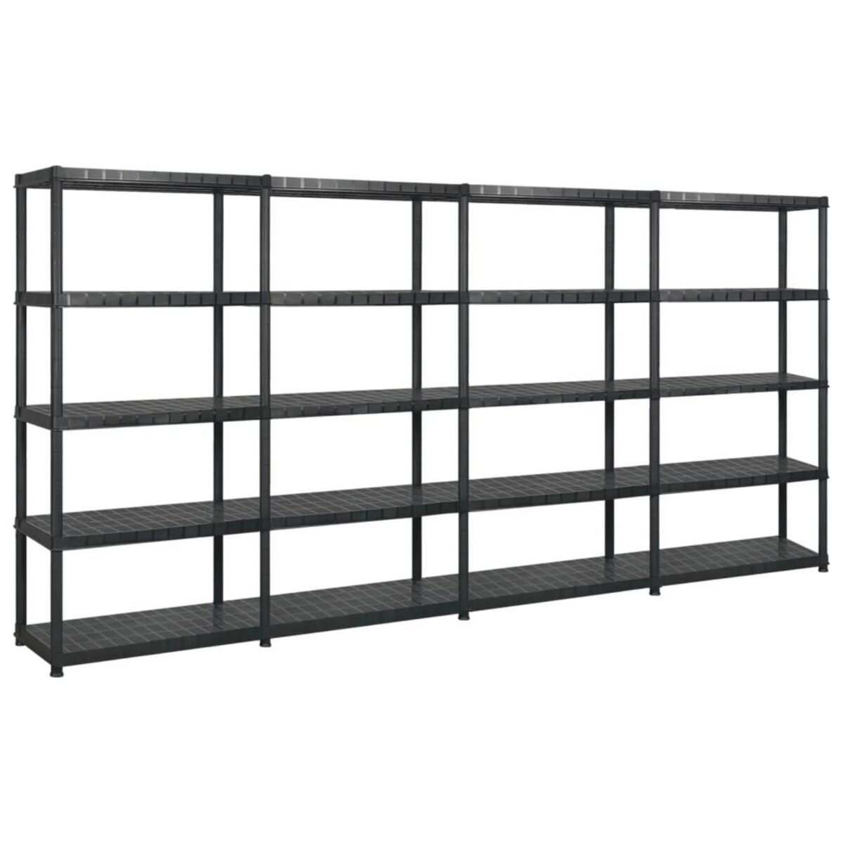 VIDAXL Etagere de rangement a 5 niveaux Noir 340x40x185 cm Plastique