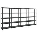 VIDAXL Etagere de rangement a 5 niveaux Noir 340x40x185 cm Plastique