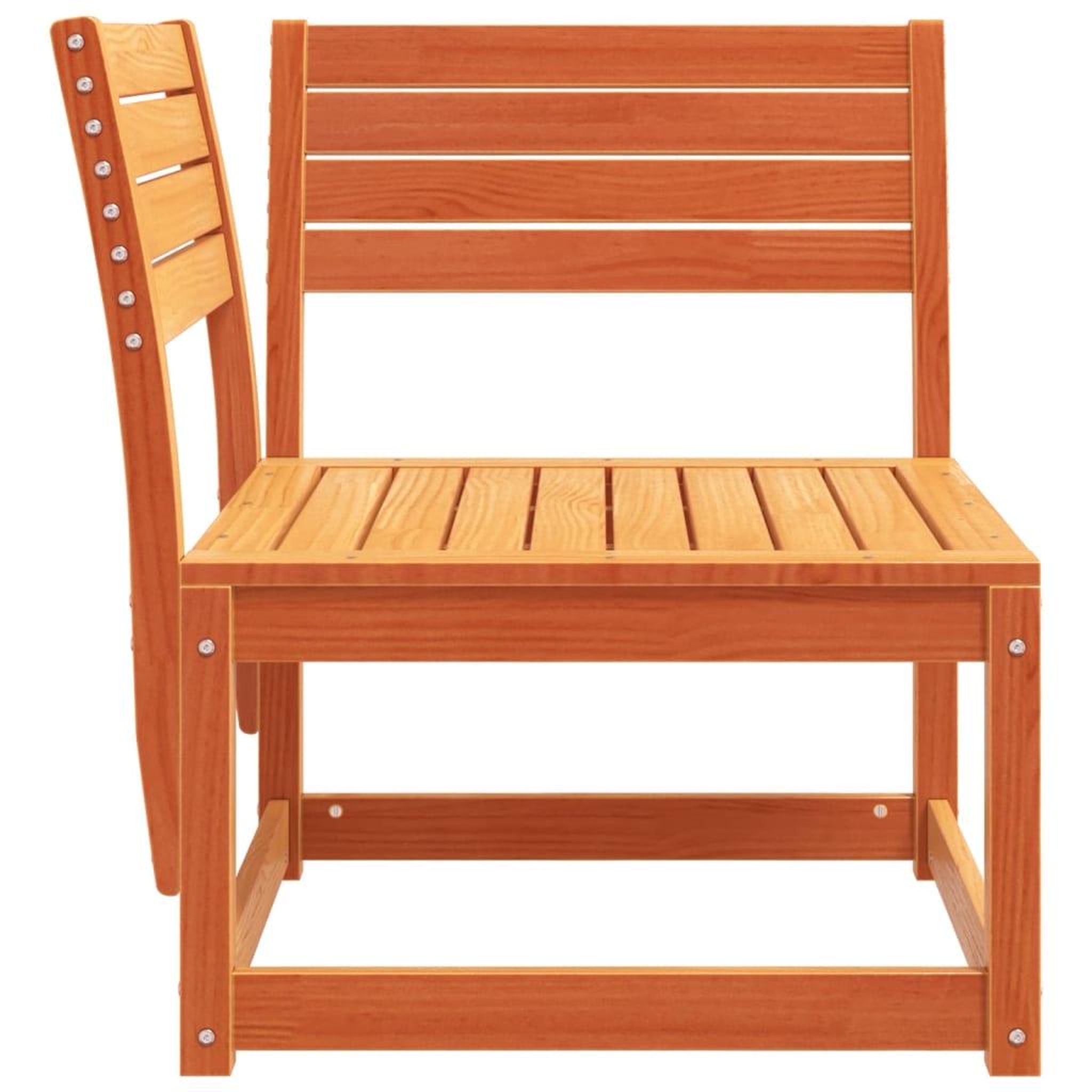 Voir la diapositive 5 : VIDAXL Canape d'angle de jardin cire marron 73x73x78cm bois pin massif