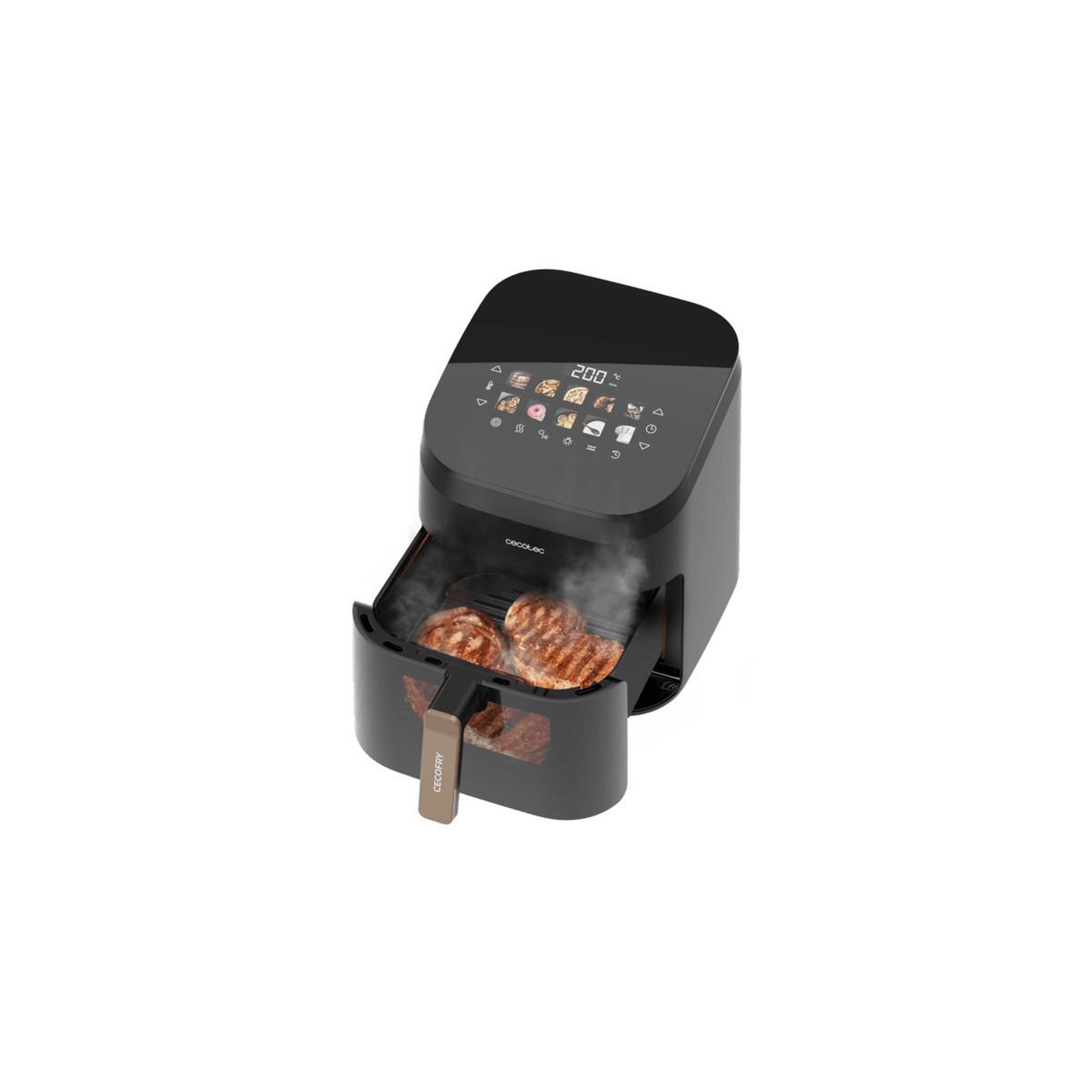 CECOTEC Cecotec cecofry&grill smokin' 6500 unique 6,5 l autonome 2200 w friteuse d'air chaud noir, marron