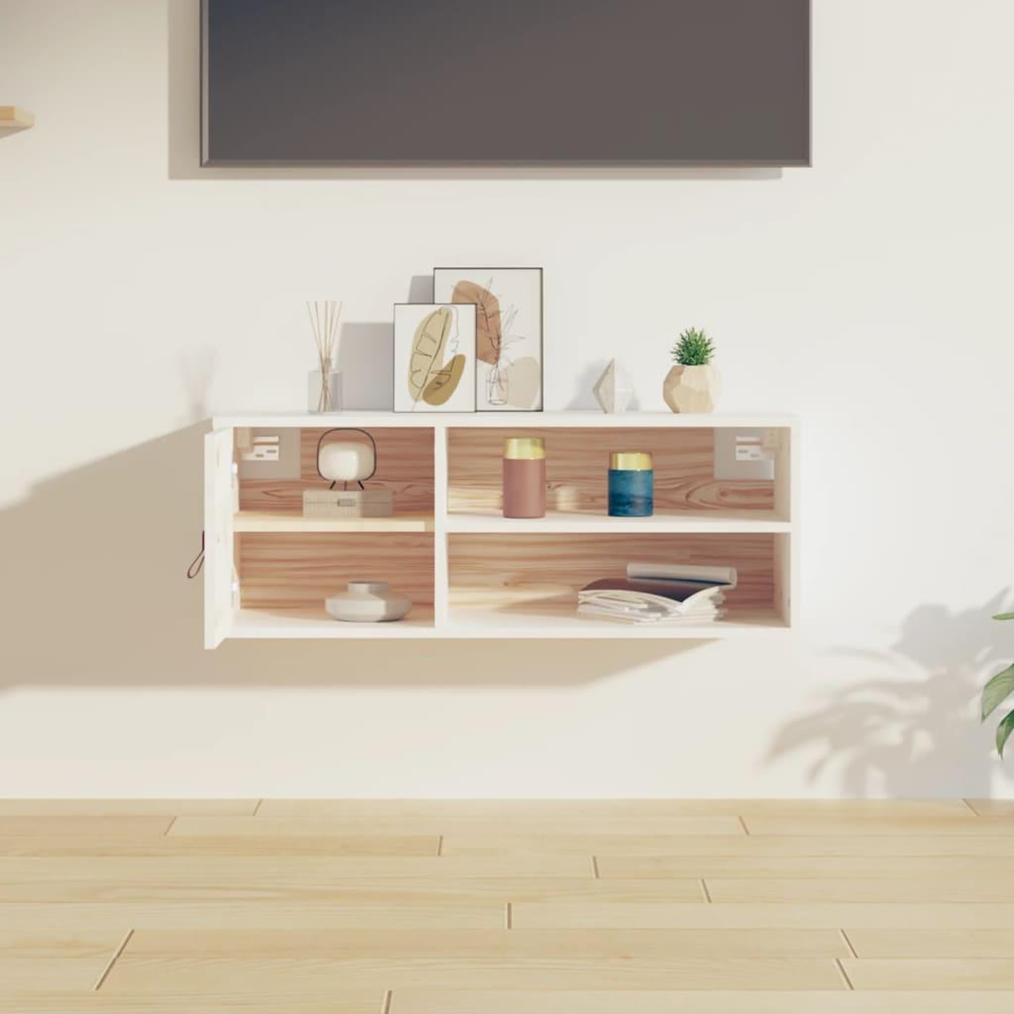 Voir la diapositive 3 : VIDAXL Armoire murale Blanc 80x30x30 cm Bois de pin massif