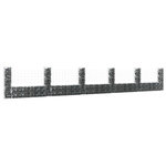 VIDAXL Panier de gabion en forme de U avec 6 poteaux Fer 620x20x100 cm