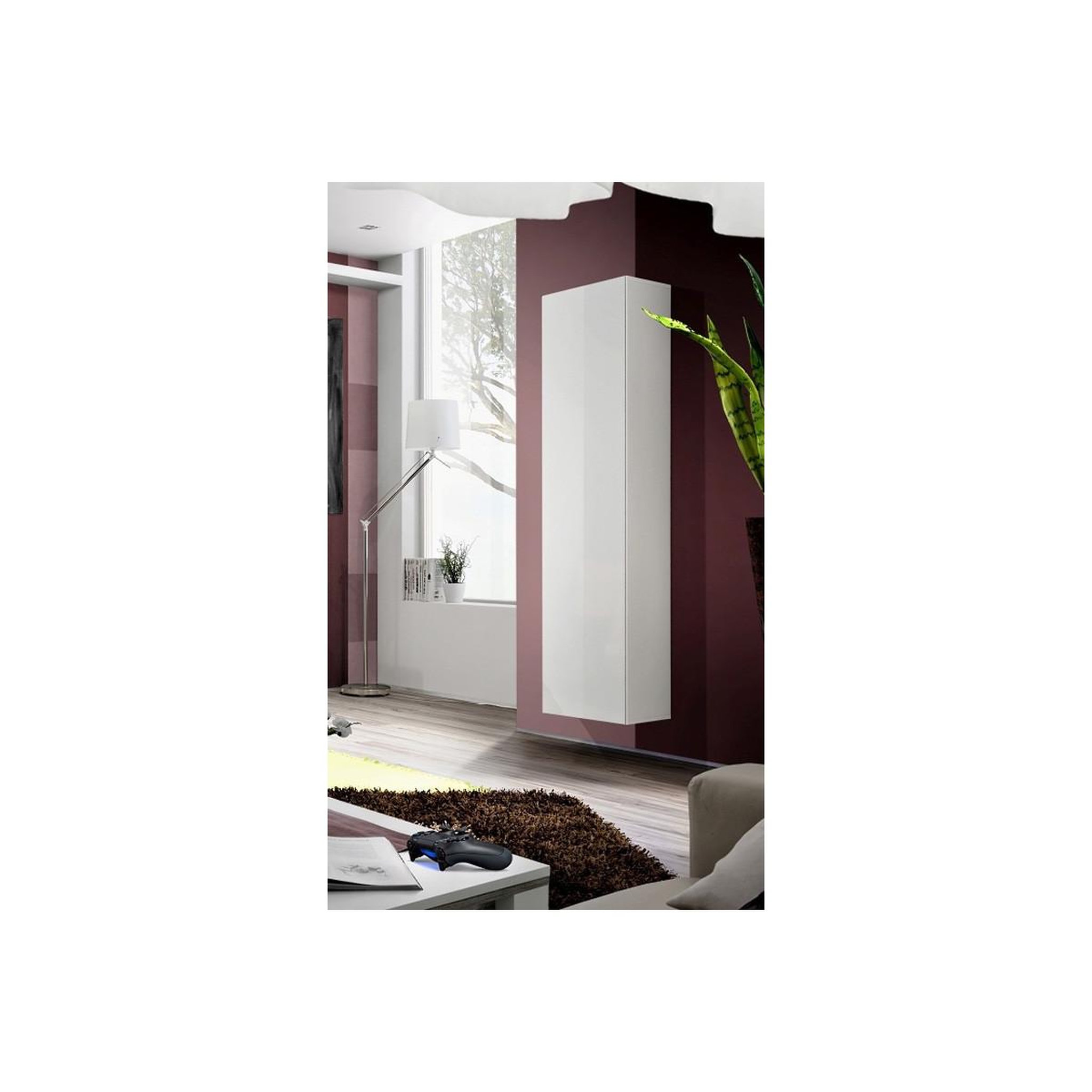 Voir la diapositive 2 : Paris Prix Vitrine murale design  fly a1  170cm blanc