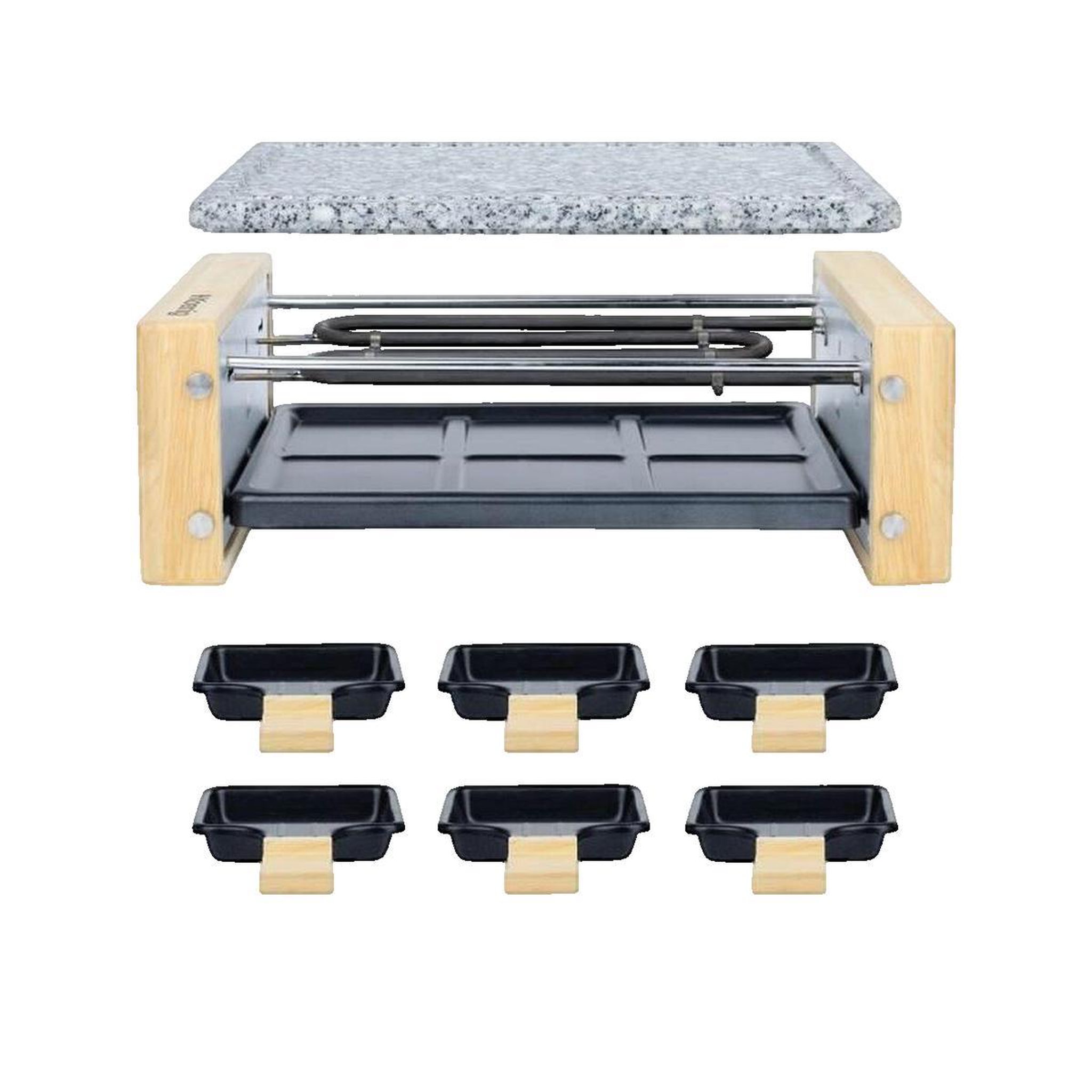 Voir la diapositive 3 : HKOENIG Appareil à raclette hkoenig WOD6 multifonction en bois