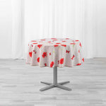 Paris Prix Nappe Antitache Ronde  Sweet Poppy  180cm Rouge