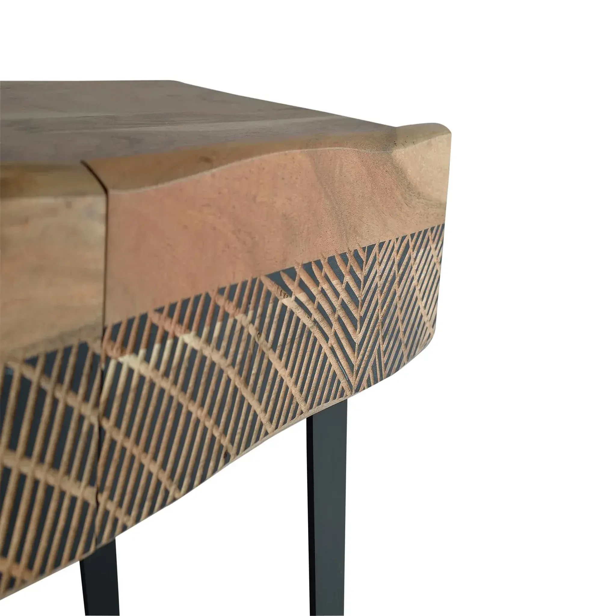 Voir la diapositive 4 : GINER Y COLOMER SL Console en bois d'acacia 110 cm style rustique moderne