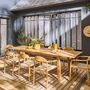 Voir la diapositive 3 : SWEEEK Table de jardin extensible bois d'acacia + 8 assises PALENA et CERINA  naturel et beige 275 x 100 x 75 cm