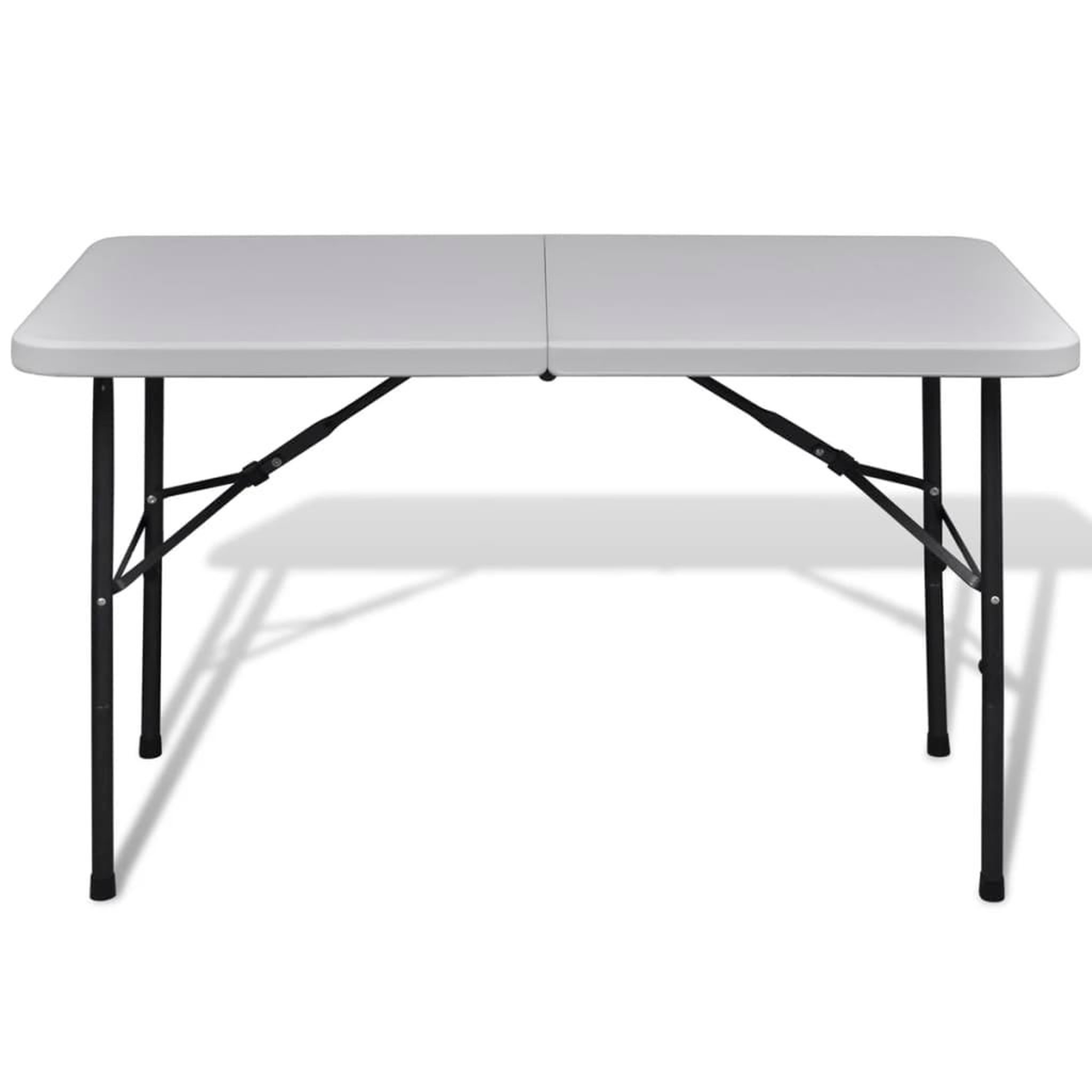 Voir la diapositive 2 : VIDAXL Table de jardin pliable 122 cm blanche en hdpe