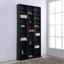 Voir la diapositive 4 : HOMCOM Étagère rangement CD/DVD meuble de rangement pour 1116 CDs 33 compartiments réglables en hauteur 102 x 24 x 195 cm noir