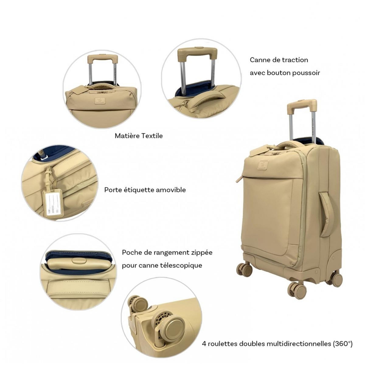 David Jones Lot de 3 valises souples dont 1 valise cabine