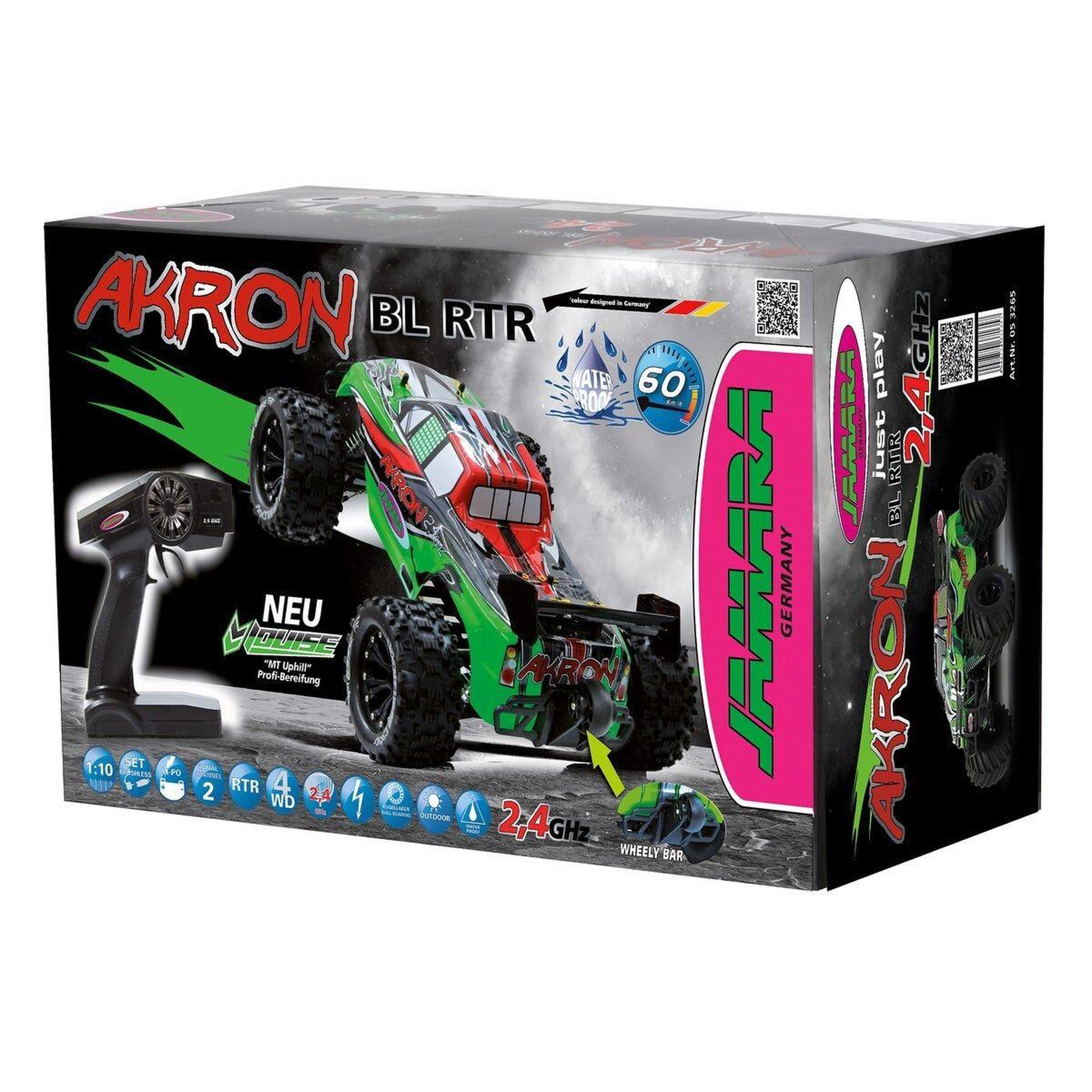 Voir la diapositive 2 : Jamara Akron monstertruck bl 4wd 1:10 lipo 2,4ghz wheelybar