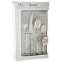 Voir la diapositive 2 : SECRET DE GOURMET Ménagère Inox 24 Pièces  Borah  22cm Argent