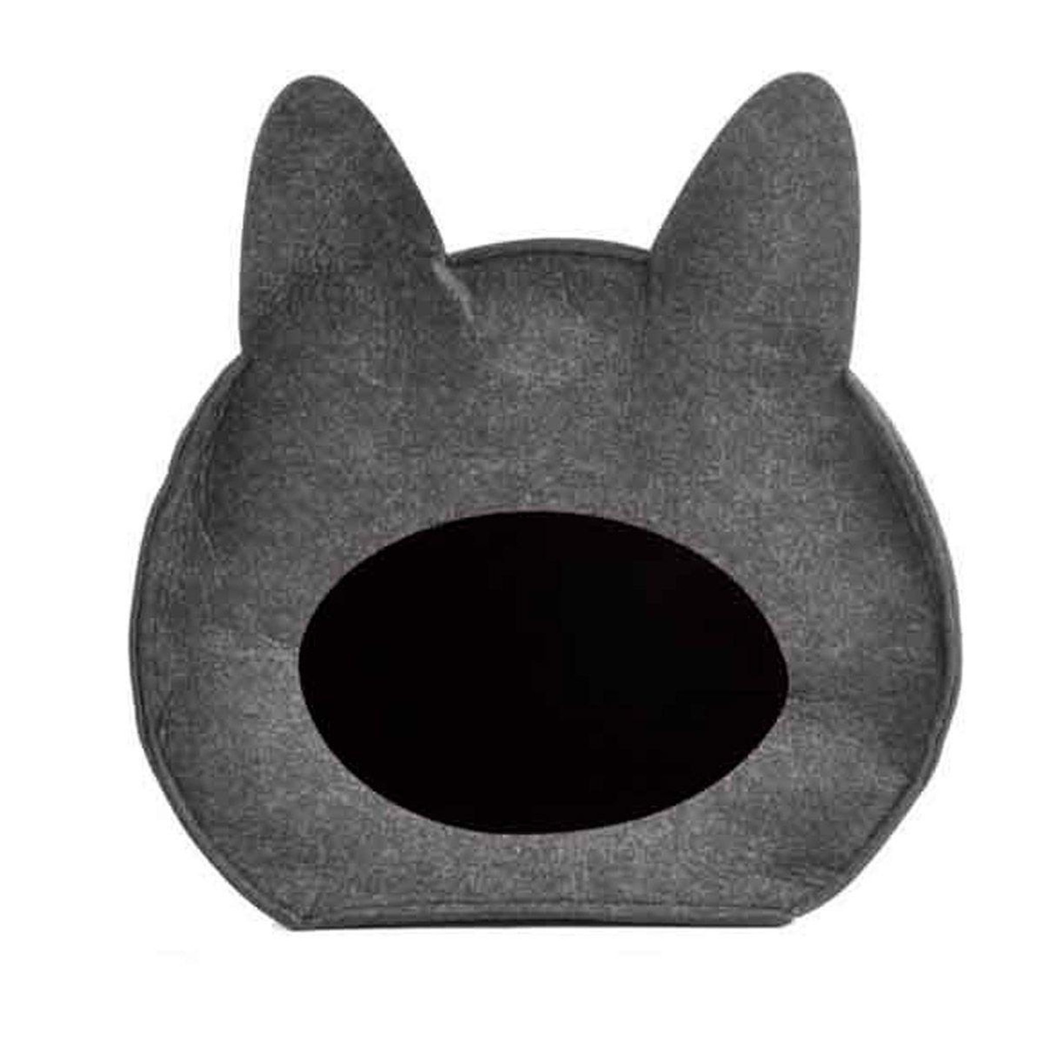 Voir la diapositive 2 : LOVE STORY Niche pour Chat & Poignée  Feutrine  40cm Anthracite