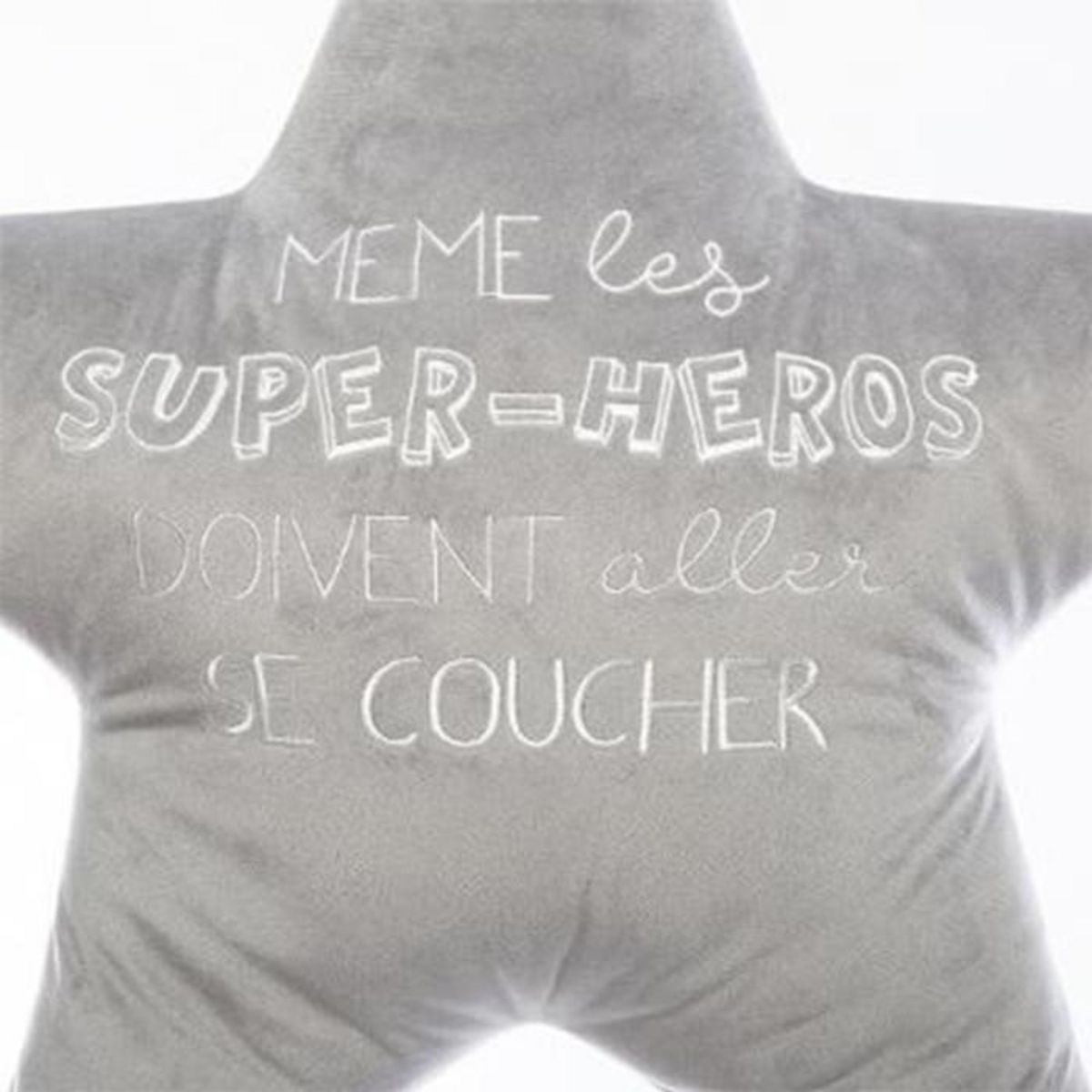 Atmosphera Kids Coussin Déco Enfant  Maxi Étoile  70cm Gris